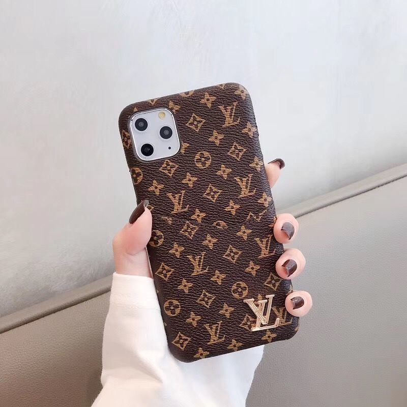 Small brown LV letter phone case