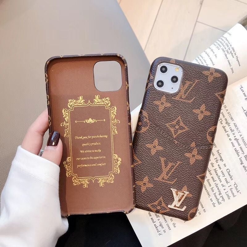 Big brown LV letter phone case N C Glam Collection LLC