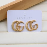 Gold GG Pattern Earrings