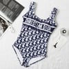 D her blue/white one piece