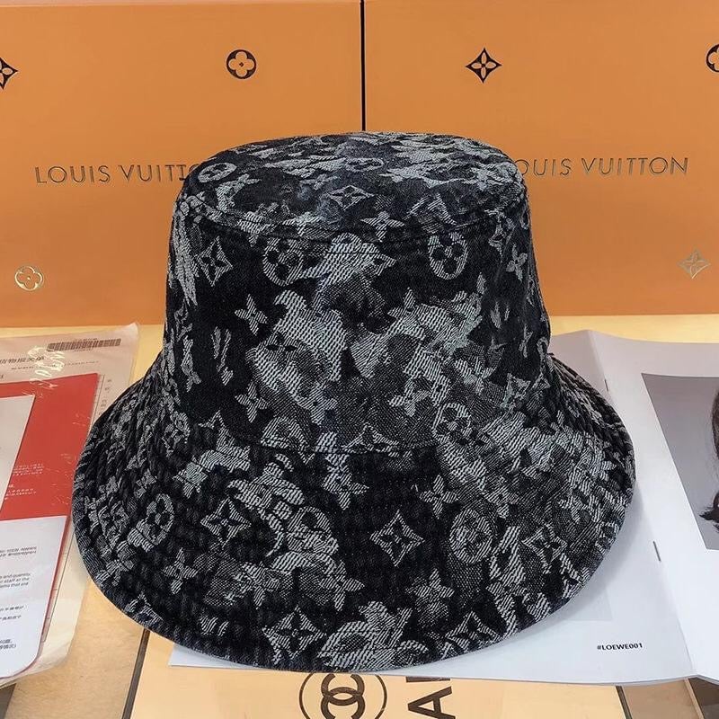 LV denim bucket hat. | N & C Glam Collection LLC