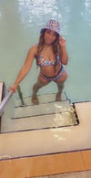 Blue + orange BB high waist 2 piece