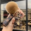 Teddy keychain w/ fur ball