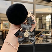 Image 2 of Teddy keychain w/ fur ball