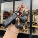 Teddy keychain w/ fur ball