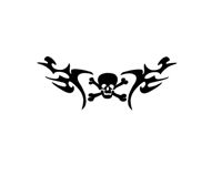 tribal skull tramp stamp
