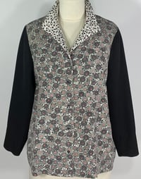 Image 1 of Black and White Little Kiku Hitoe Top