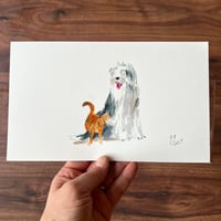 ORIGINAL ARTWORK - Ginger & Fluff - 25x15cm