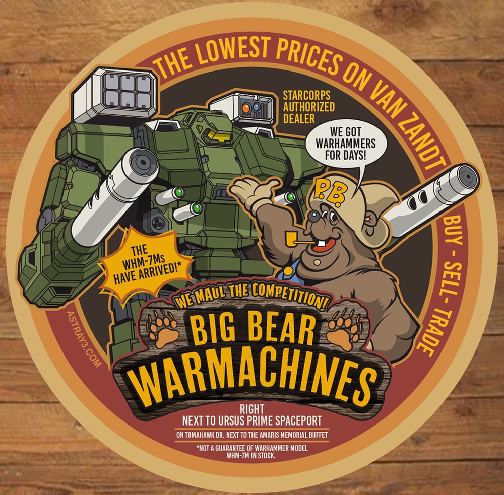 Image of Big Bear Warmachines 3"x3" sticker