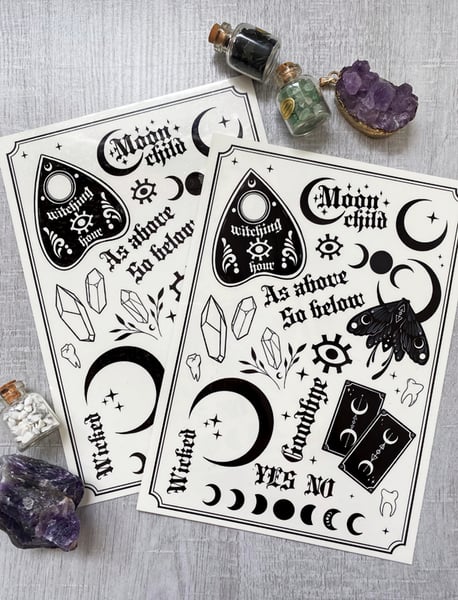 Image of Occultism temporary tattoo sheet