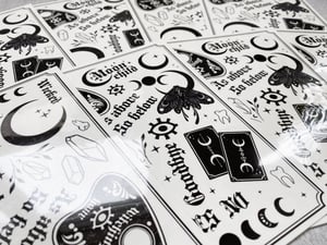 Image of Occultism temporary tattoo sheet