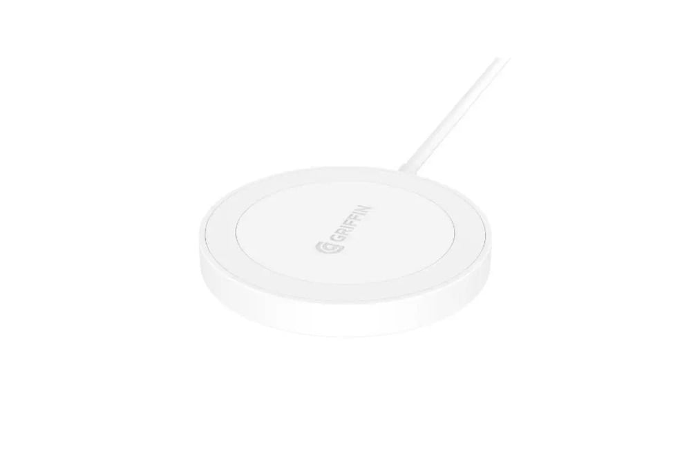 Griffin Magnetic 15W Wireless Charger - Apple Magsafe & Qi-Compatible - White