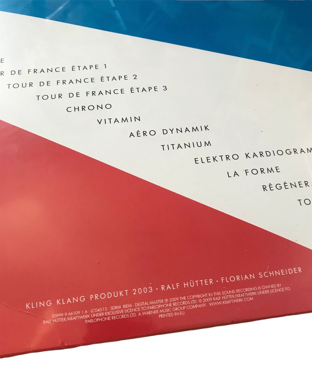 2003 Version / Original vinyl and sleeve of Kraftwerk’s 1983 hit Tour de France