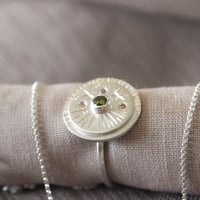 Image 4 of Eco Silver Orbit Ring with Peridot