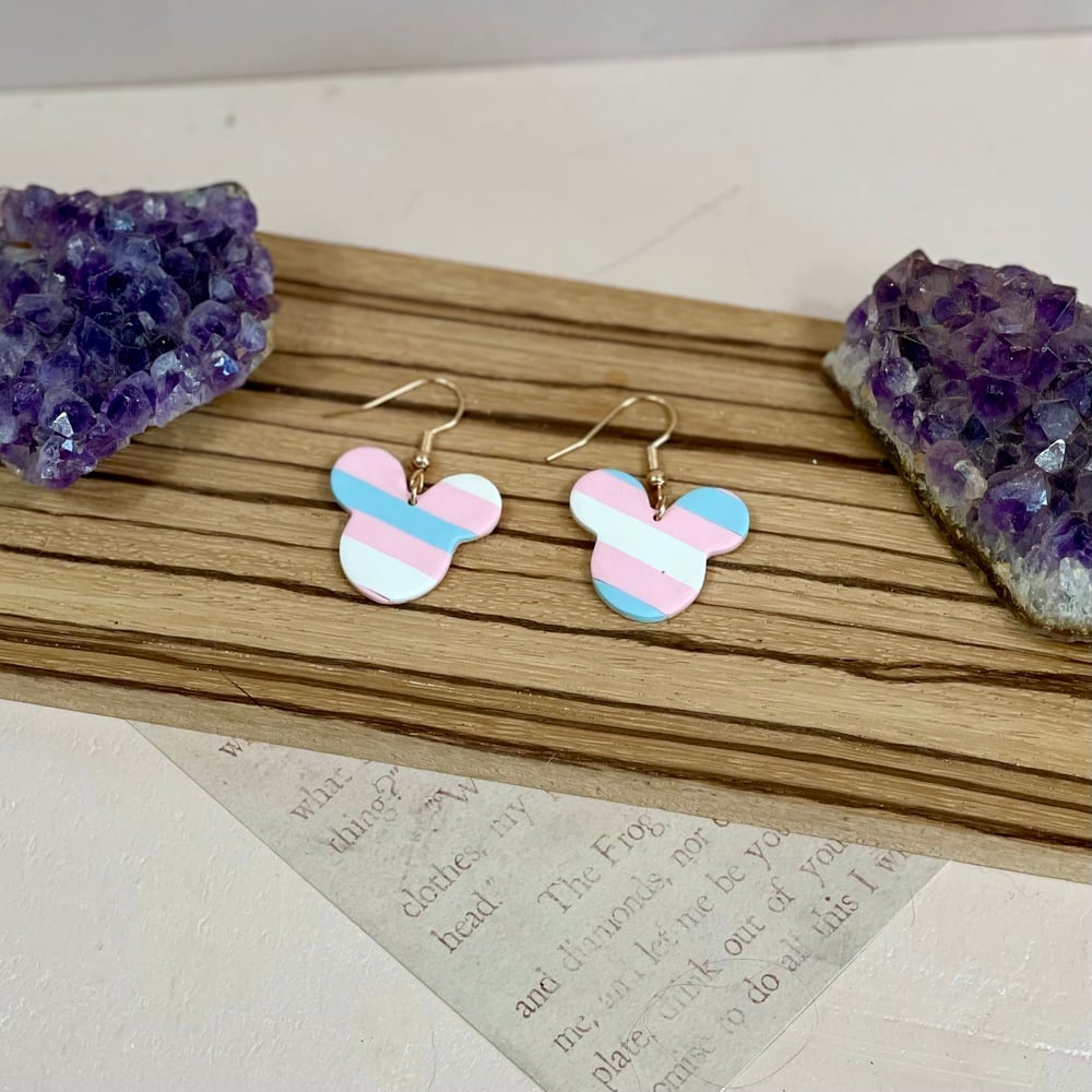 Image of Mouse Trans Pride Earrings