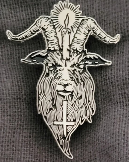 Image of Goatlord limited edition shaped enamel pin 