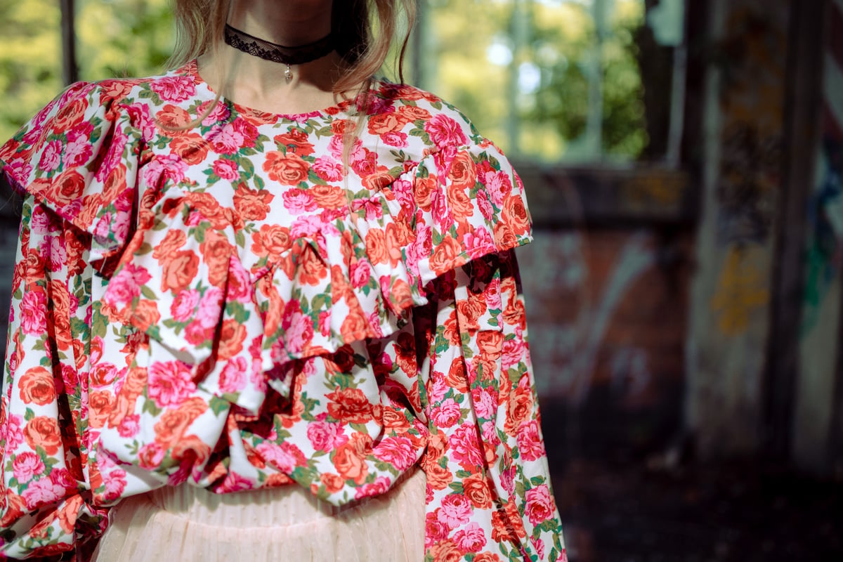 Image of Blouse ROSEANNE Rose blanche