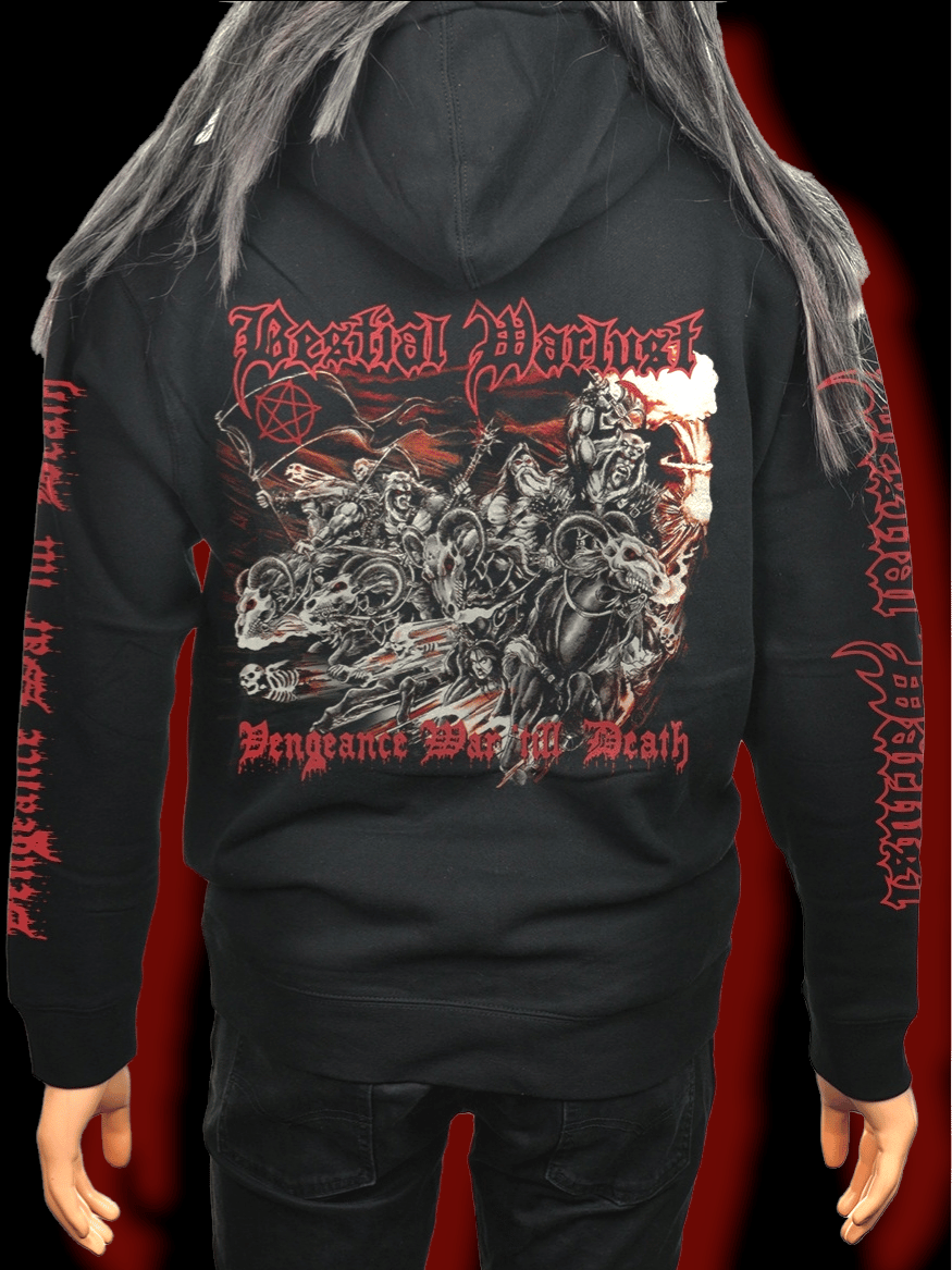 BESTIAL WARLUST - VENGEANCE WAR T'ILL DEATH ZIPPER HOODIE