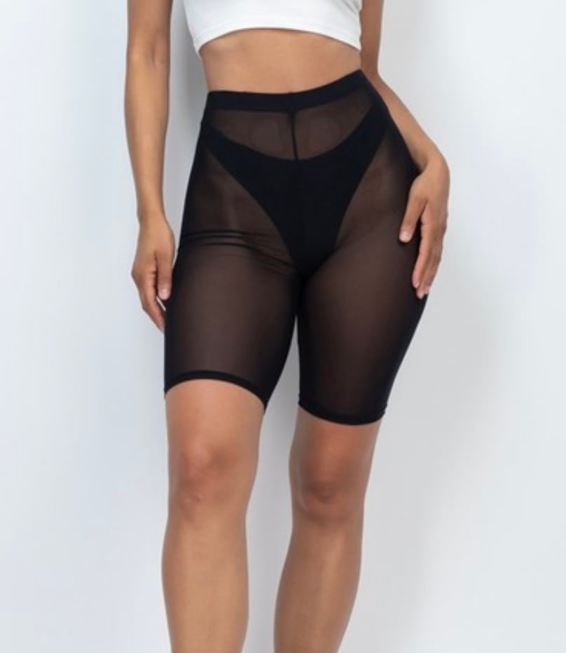 Sheer Biker Shorts