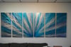 Radiance Blues 36x95- Metal Wall Art Abstract Contemporary Modern Decor