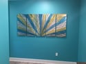 Radiance Blue Yellow 36x79 - Metal Wall Art Abstract Sculpture Modern Decor-