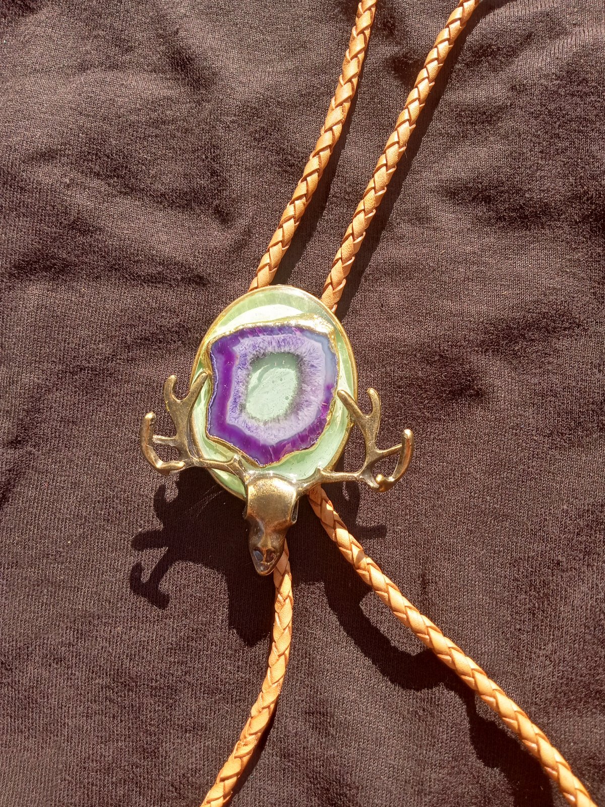 Image of Amethyst antlers bolo tie