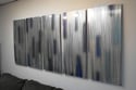 Bamboo Blue 36x79- Metal Wall Art Abstract Contemporary Modern Decor