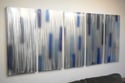 Bamboo Blue 36x79- Metal Wall Art Abstract Contemporary Modern Decor