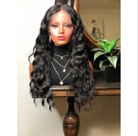 Image 1 of SHAKARA | LONG BLACK WAVY DEEP PART LACE FRONTWIG