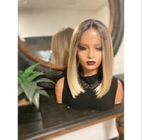 Image 1 of PAM| BLONDE OMBRÉ BLUNT LACE FRONT WIG BOB