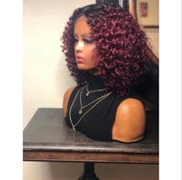 Image 2 of ANNIE | CURLY RED WINE OMBRÉ LACE FRONT WIG 