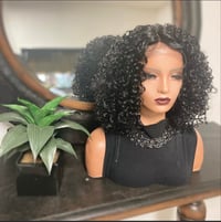 Image 1 of VEGA | BLACK TIGHT CURL DEEP T PART LACE FRONT WIG