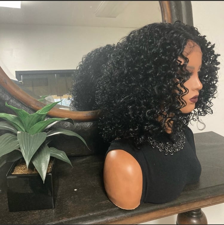 VEGA BLACK TIGHT CURL DEEP T PART LACE FRONT WIG