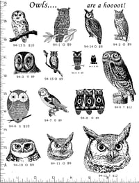 Image 1 of Owl Rubber Stamps P94