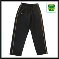 Image 1 of Discontinued Clearance  - Sport Track Pants - Black with Gold Piping - Microfibre $10.90