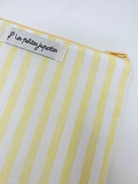 Image 2 of Pochette petit format LA COQUETTE coton rayures jaune