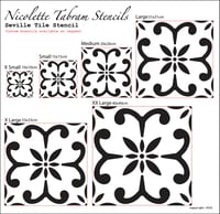 Image 3 of  Seville Tile Stencil for Floor and Walls Tiles - Moroccan Stencil/XS,S,M,L,XL