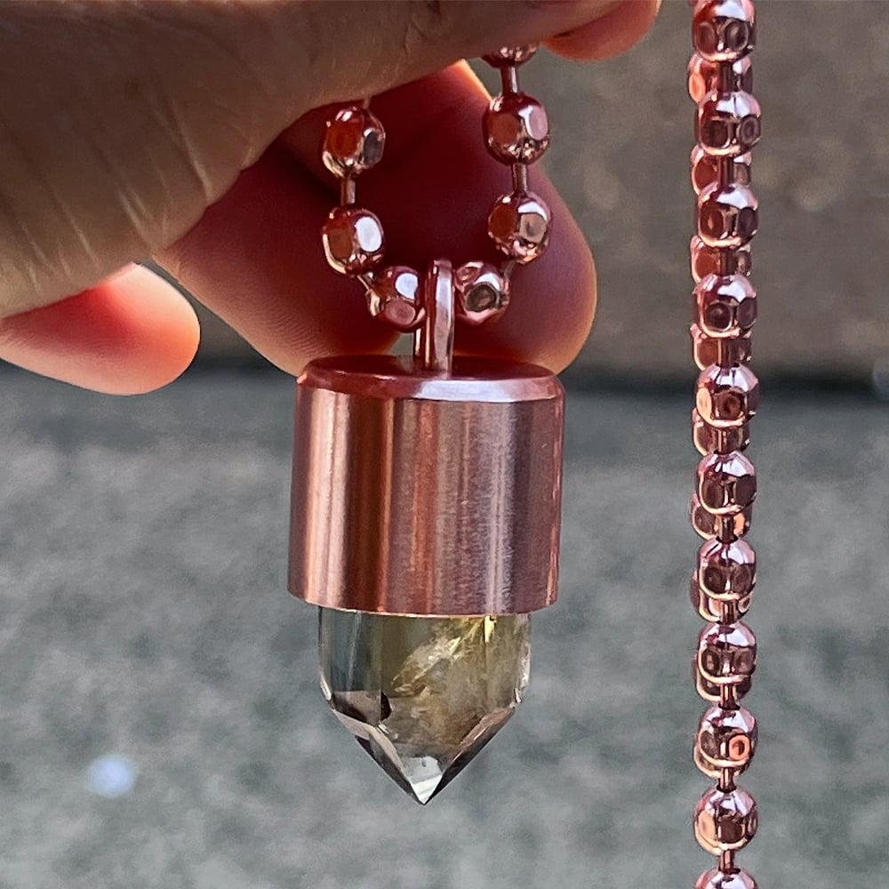 Image of Citrine Crystal Key Necklace (Congo Citrine)