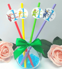 Teletubbies Straws,Teletubbies Birthday Straws,Teletubbies Birthday Party Decor