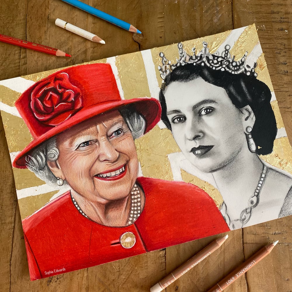 Image of The Queen prints. Platinum Jubilee 2022.
