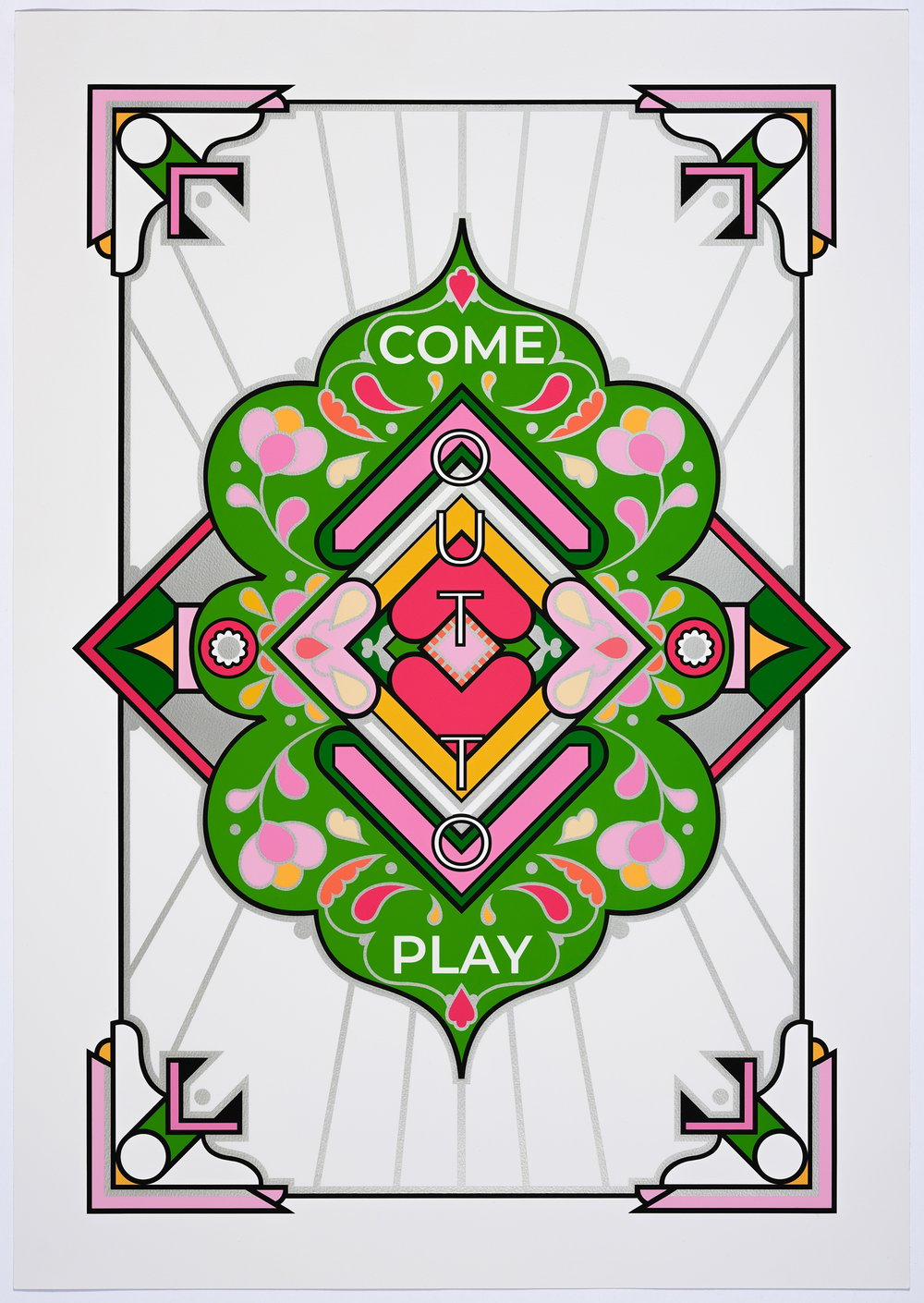 Come Out To Play! Ltd A1 Giclee print with silver ink silkscreen - FREE UK SHIPPING