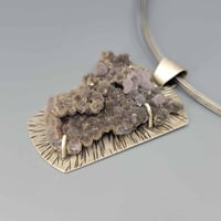 Image 3 of Druzy Grape Agate and Sterling Pendant K0359