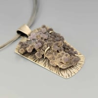 Image 2 of Druzy Grape Agate and Sterling Pendant K0359