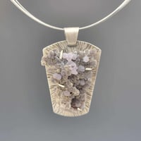 Image 1 of Druzy Grape Agate and Sterling Pendant K0359