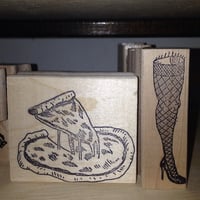 Image 3 of Goofy Food/Strong Man/Leg Rubber Stamps P104