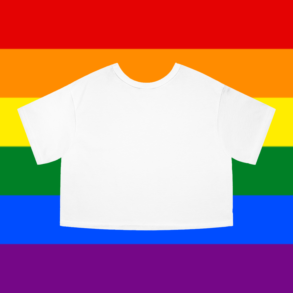 Image of PRIDE 2022 | Skatune Logo | Gay Pride Flag Colors | White Crop Tops