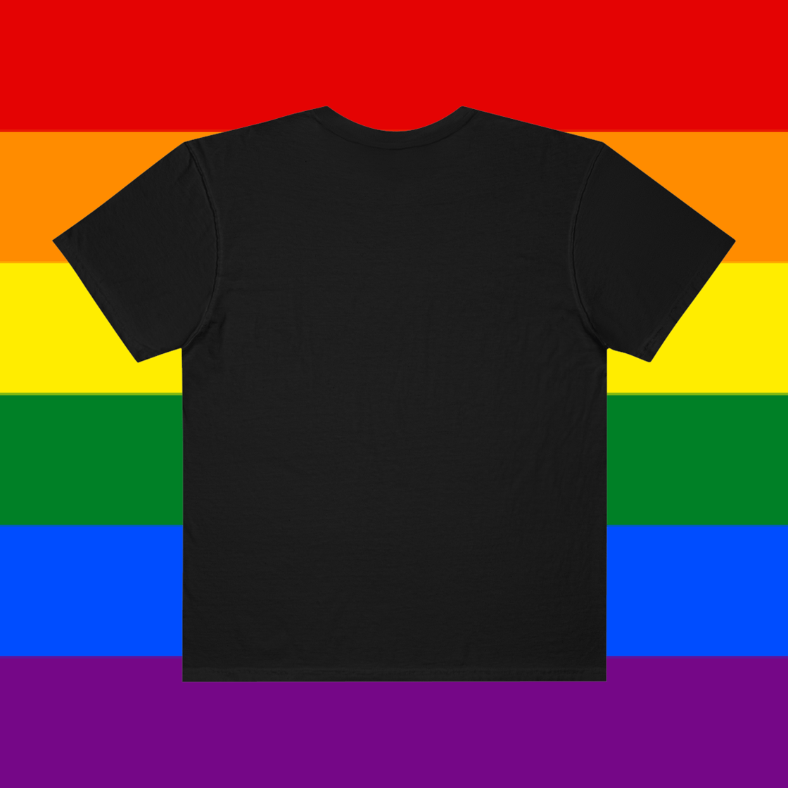 Image of PRIDE 2022 | Skatune Logo | Gay Pride Flag Colors | Black Comfort Colors Shirt