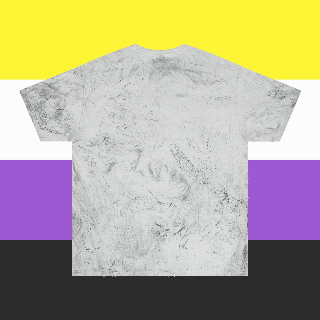 Image of PRIDE 2022 | Skatune Logo | Non-Binary Pride Flag Colors | Dark Mineral Wash Comfort Colors Shirt