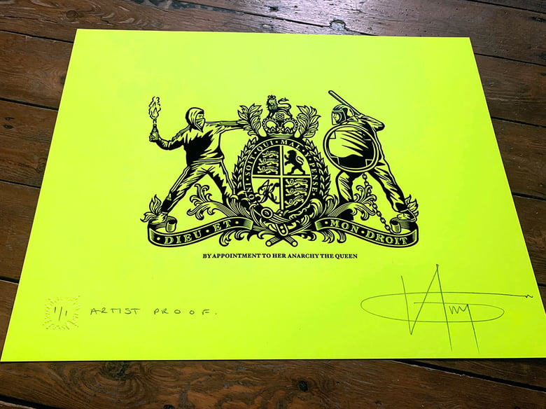 Image of THE NEW ROYAL CREST - fluoro yellow - 1/1 ARTIST PROOF