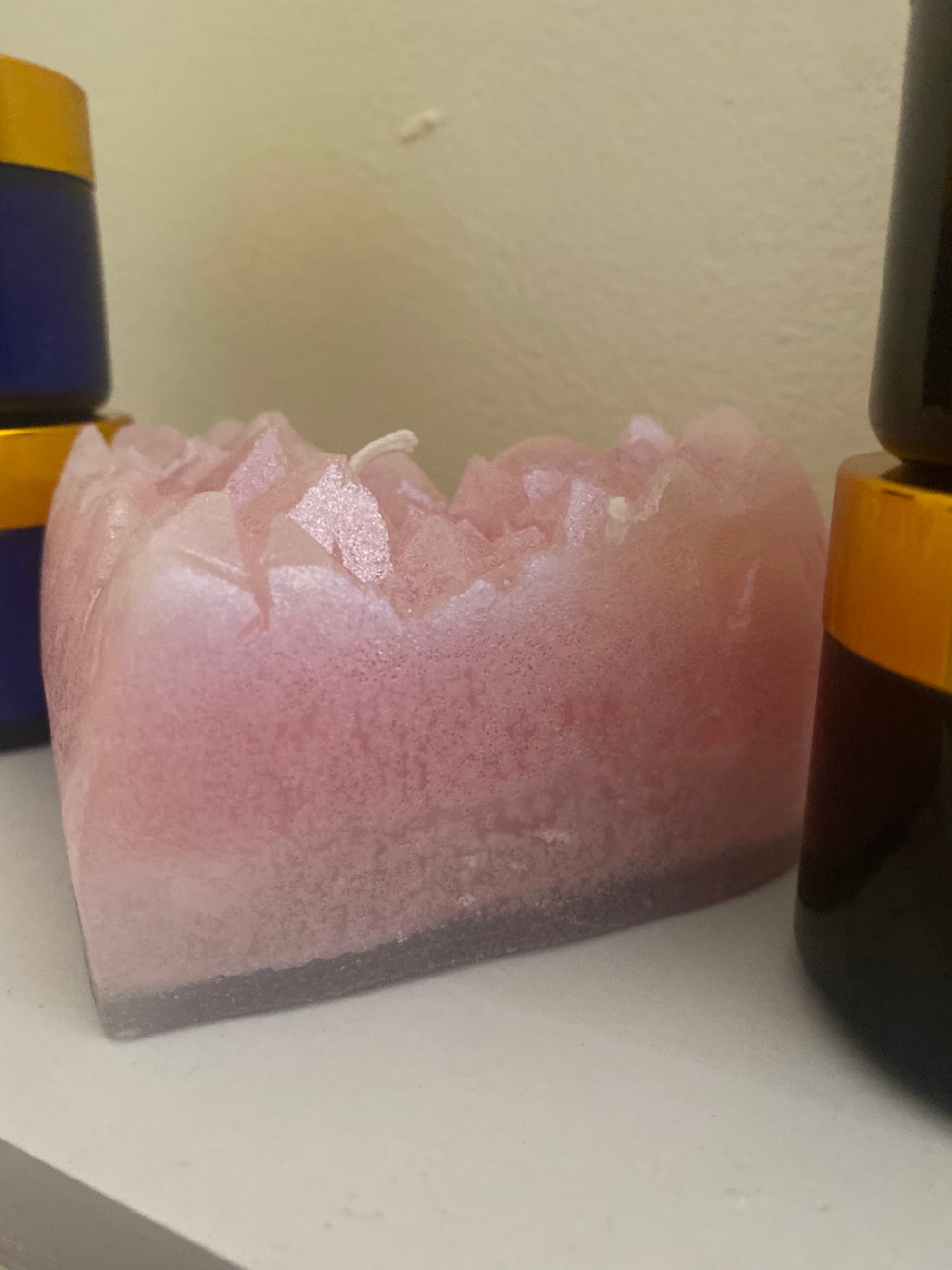 Image of Rose Quartz Crystal candle 
